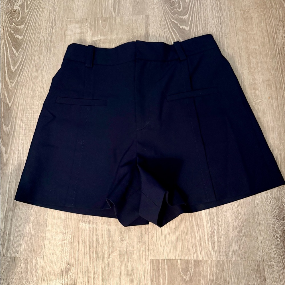 Zara High Waisted Flat Front Shorts - Black